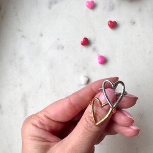 Heart Ring in Silver or Gold, adjustable, tarnish resistant