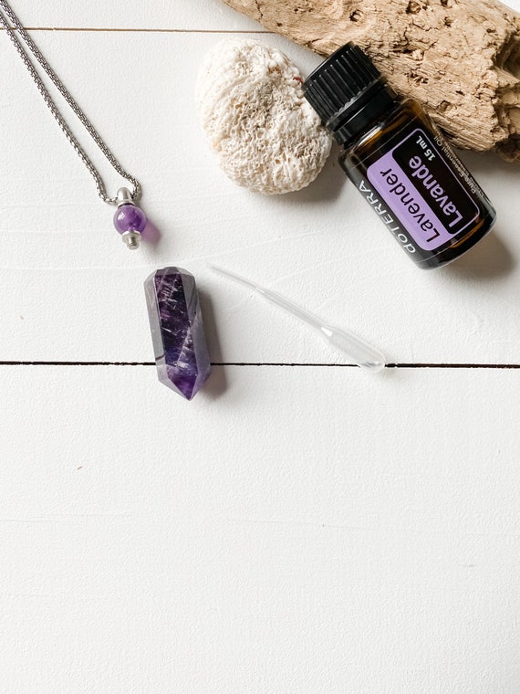 Diffuser Amethyst Necklace Aromatherapy Necklace Diffuser