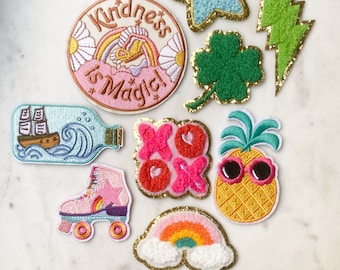 Cheerful Iron On Patches for Jackets and Backpacks