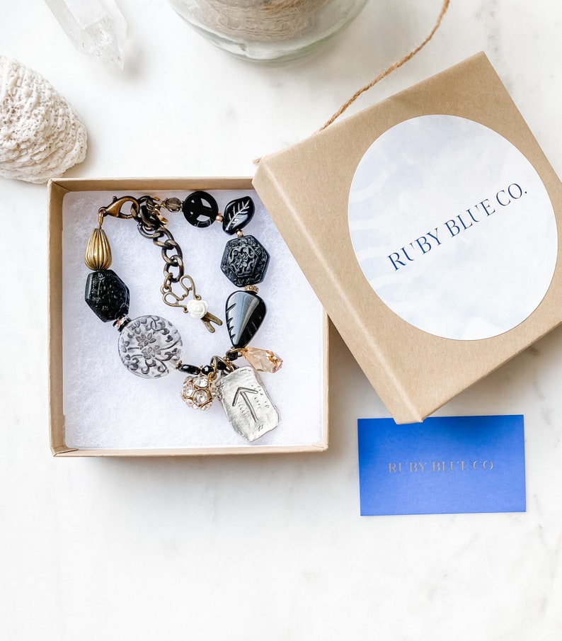 For Wife Black For Her White For Mom Peaceful Warrior One-of-a-kind Bracelet Metal Bracelet For Daughter Ruby Blue Co