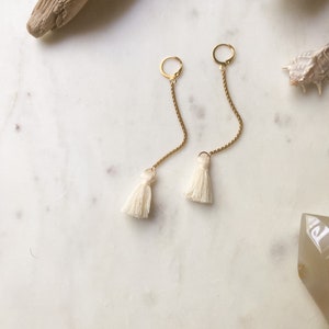Ceramic Lightweight Earrings, Tassel Earrings, Unique Earrings, Wife Gift, Environmentally Conscious Gift, Made in Canada, Ruby Blue Co