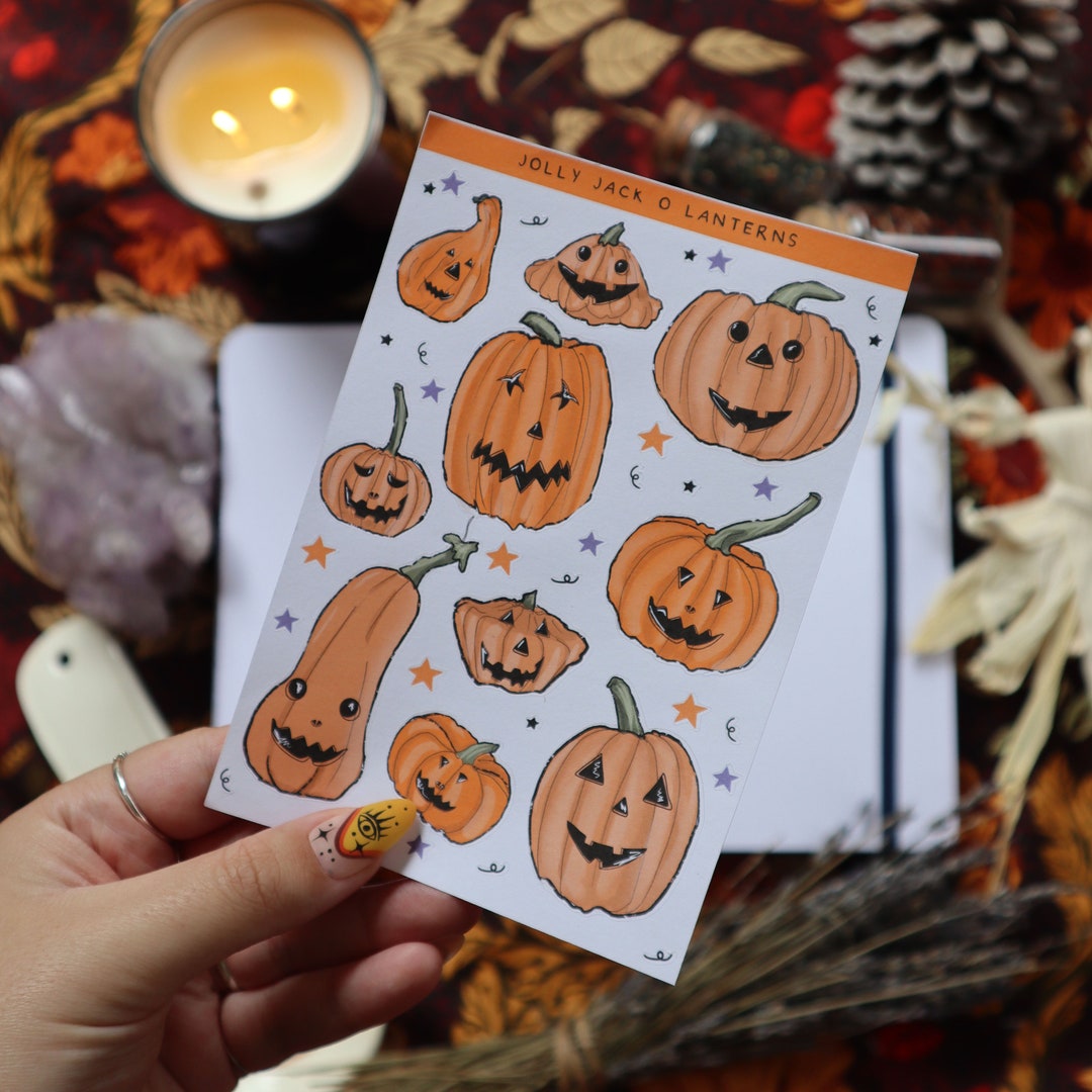 Jolly Jack O Lantern Sticker Sheet | Halloween Pumpkin Bujo Journal ...