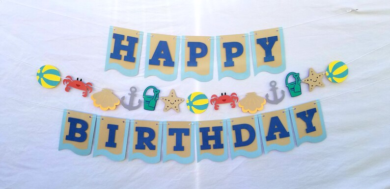 Beach Birthday Banner/Beach Party Banner/Beach Party Wall | Etsy