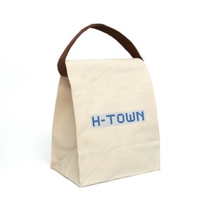 H-Town Blue Tile - Canvas Lunch Bag With Strap