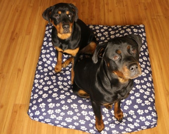 Square Dog Bed Cover - Large Fitted Sheet - Navy - Washable