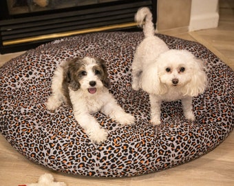 Dog Bed Cover - Fitted Sheet - No Zipper - Fits Large Square, Rectangle & Round Dog Beds