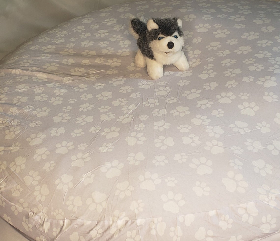 Dog Bed Cover Only Round Gray Washable Fits Costco Round Etsy