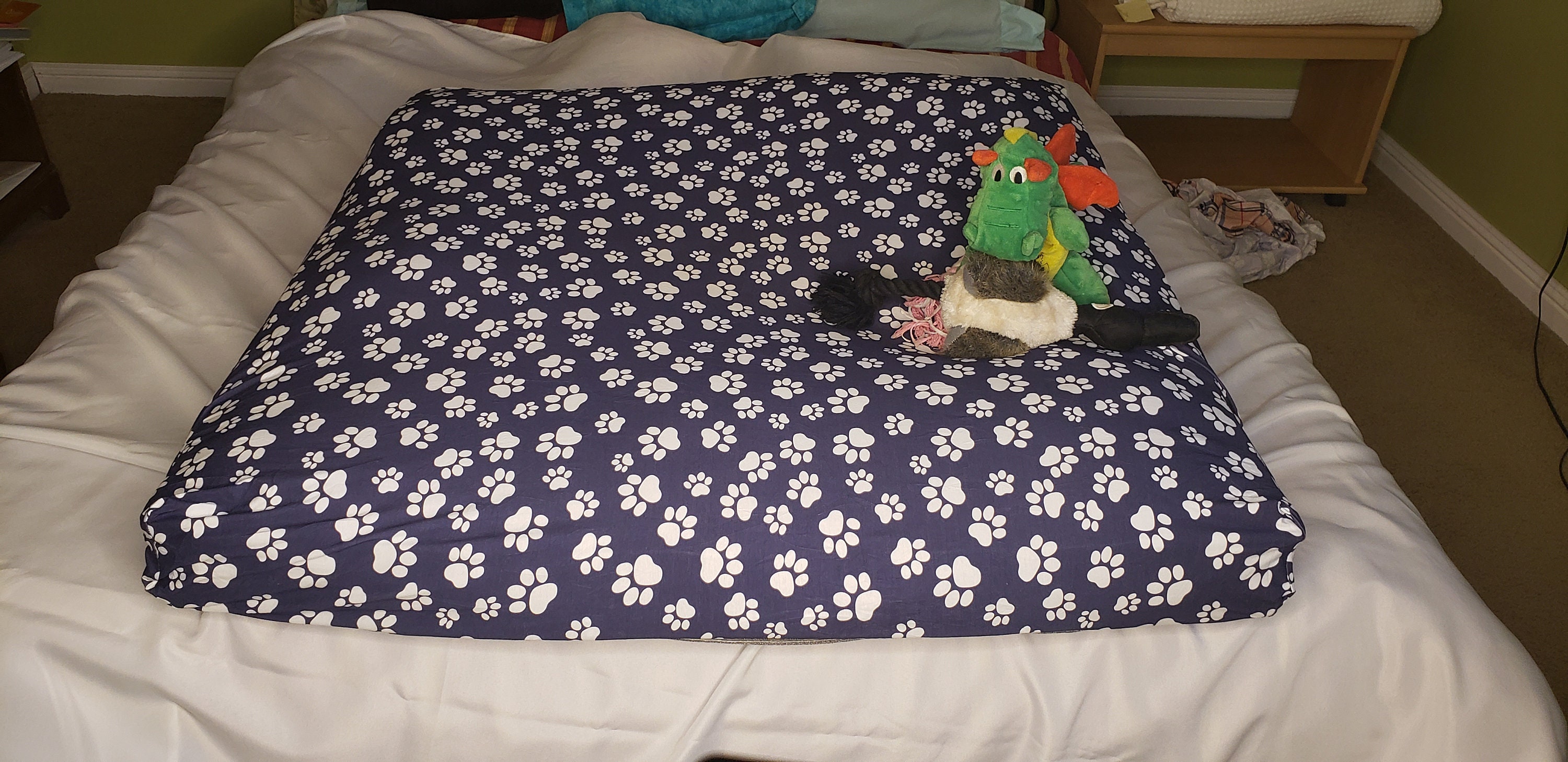 Square Dog Bed Cover Large Fitted Sheet Navy Washable Etsy