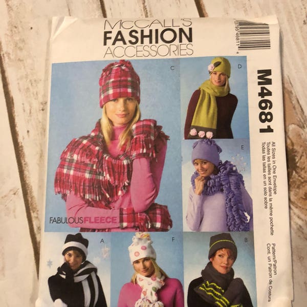 Fashion Accessories McCall's Crafts Pattern M4681 Hat and Scarf Pattern