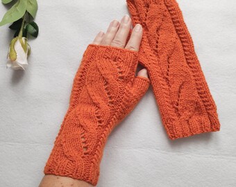 Fingerless Mittens, Womens knit handmade mittens, fingerless gloves, gift for girl, knit winter warmers, Mother's Day gift, wrist warmers