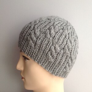 Winter Männer Beanie, handgestrickte Beanie, Herren Strickmütze, Männer Strick Winter Accessoires, graue Strickmütze Junge, Freund Geschenk Weihnachten