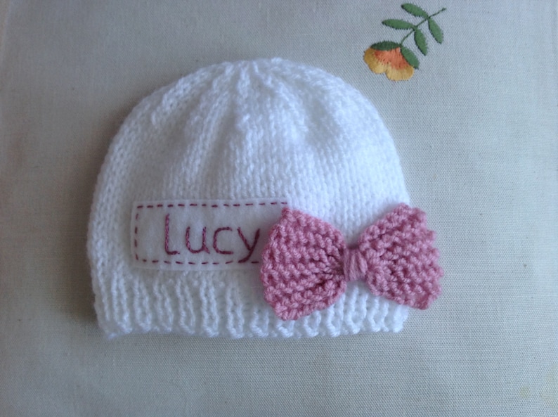 Baby Knit Beanie Baby Hat With Name Personalized Baby Hat Etsy
