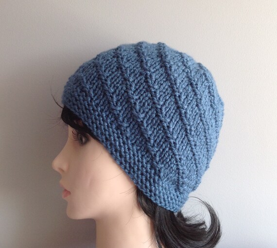 Women\'s French Style Double Layer Warm and Soft Knitted Beanie Hat Denim Blue dock-beanie-french-blue-685917  main image 3