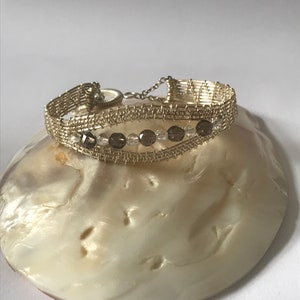 Woven Split Bangle con Quarzo Fumoso e Quarzo Chiaro