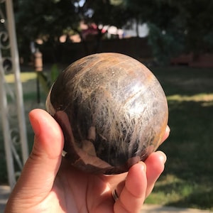 Large Black Moonstone Sphere