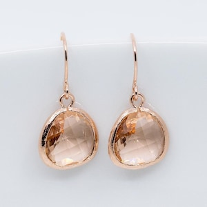 Earrings rose gold peach, apricot, earrings rose gold plated