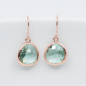 Earrings rose gold erinite green, earrings rose gold plated green, earrings rose gold erinite