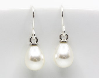 Earrings silver, pearls, drops, silver earrings