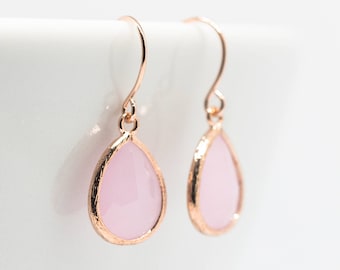 Earrings rose gold pink, drop earring rose gold pink, earrings rose gold, brautohrrings, wedding jewelry, bridesmaids, jewelry