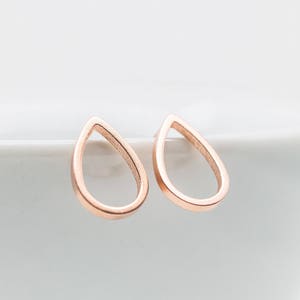 Earrings rose gold drop matt // minimalist stud earrings