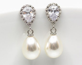 Earrings Silver Beads Wedding Jewelry Bridal Jewelry