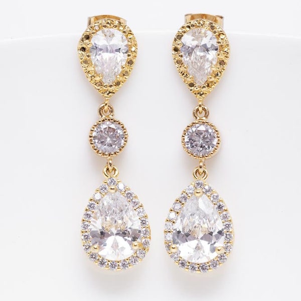 Earrings Gold Plated, Wedding Jewelry Bridal Bridal Jewelry