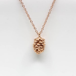 Rose gold pine cone necklace, Rose gold pine cone necklace, cone necklace, pine cone pendantpine cone pendant