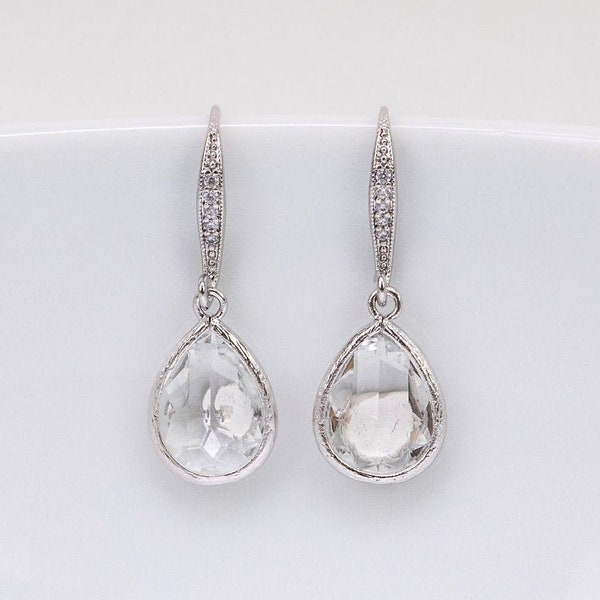 Earrings Silver Crystal, Drops, Earrings Silver, Crystal, Brautohrringe, Wedding Jewelry, Bridesmaids, Jewelry