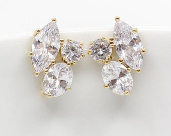 Earrings Gold Plated Crystal Earrings Bridal Jewelry