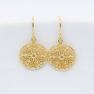Gold-plated earrings, boho ornaments, small