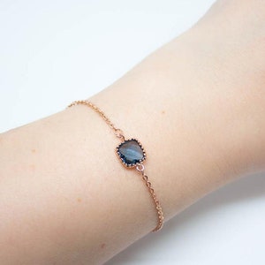 Schmuckset Rosegold Blau, Set Ohrringe, Kette und Armband, Schmuck Set rosevergoldetet Bild 6