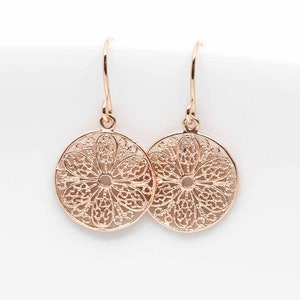 Earrings rose gold boho ornaments, earrings rose gold plated hippi, festival image 4