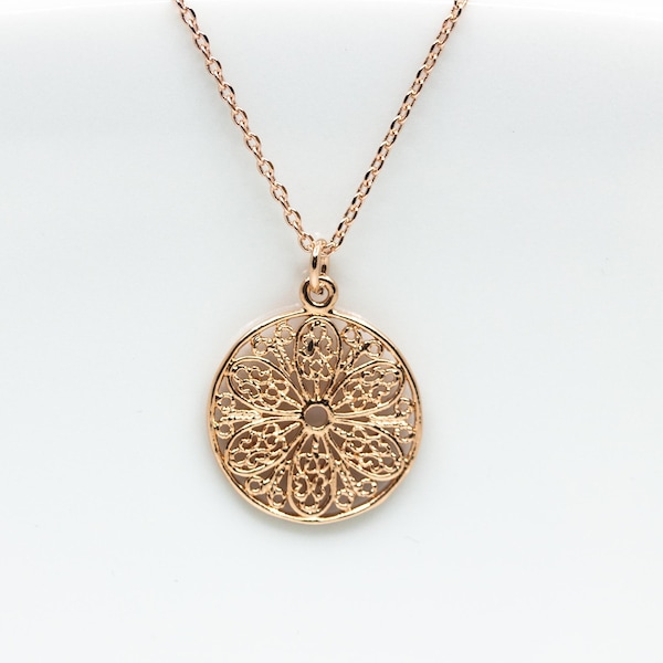 Kette Rosegold Boho Ornamente