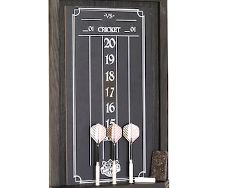 Black Cricket Chalkboard Scoreboard | Dartboard Accessory | Made in the USA