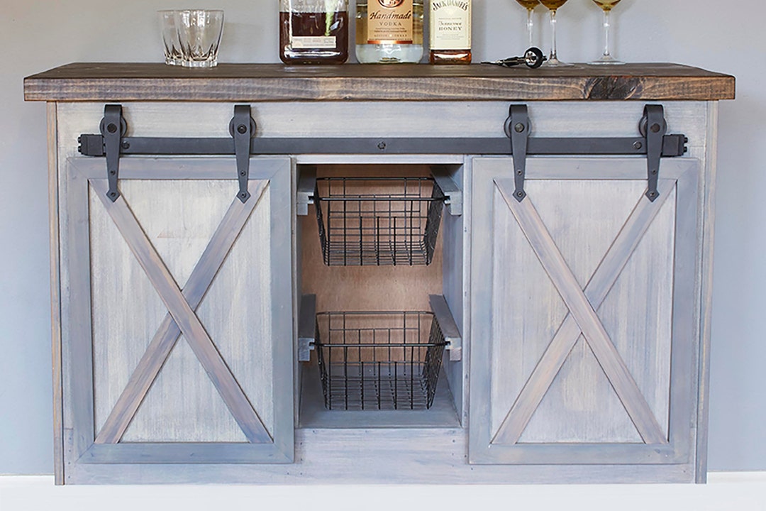 Farm House Barn Door Liquor Wine Bar Bathroom Etsy UK