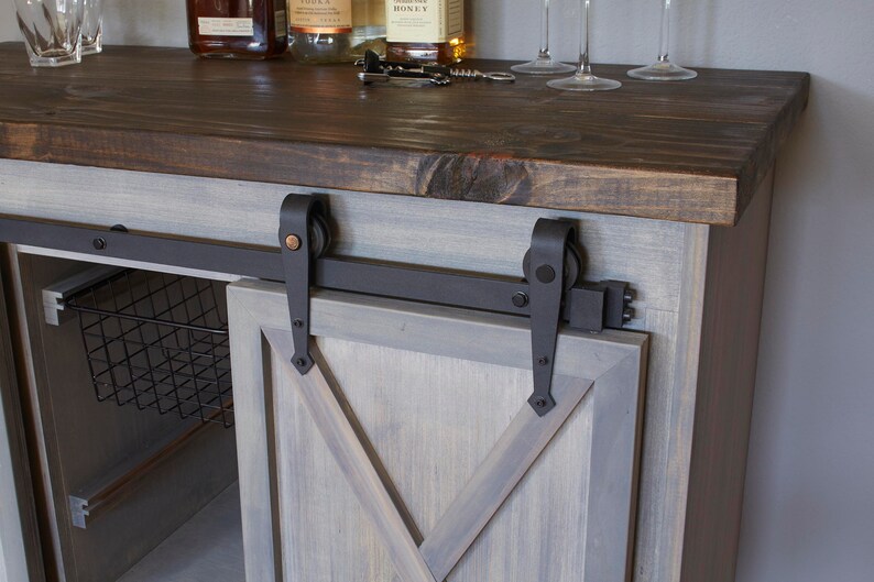 Farm House barn door Liquor Wine Bar Bathroom Etsy