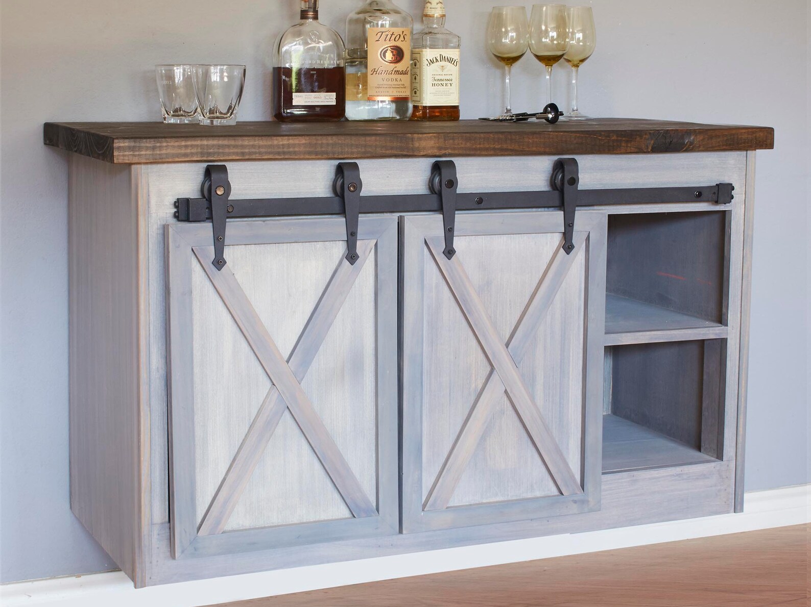Farm House barn door Liquor Wine Bar Bathroom Etsy