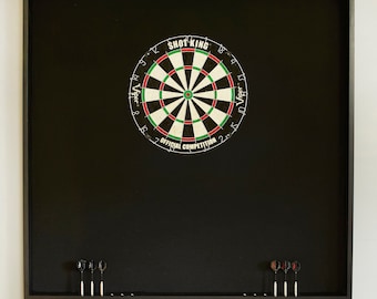 Handcrafted Dartboard Cabinet Set: Sisal Board, Dart Storage, Wall Mount