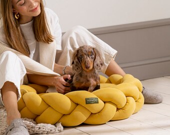 Poni de caza | Kolosony Cama para perros Amarillo Camas para mascotas - Cama para perros moderna - Camas para perros Perro Pequeño Mediano - Cama para perros Perros Grandes