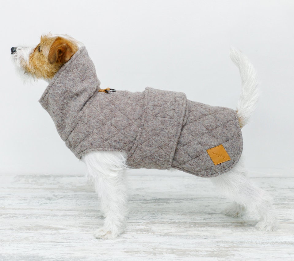 Dog Coat Gray Dog Jacket Winter overcoat for dogs Woolen Etsy