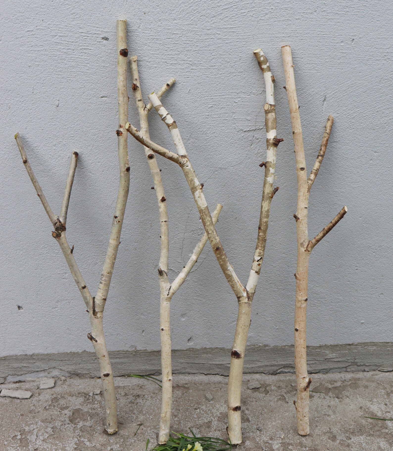 Set of 4 Birch Branches 22 White Decorative Birch Etsy