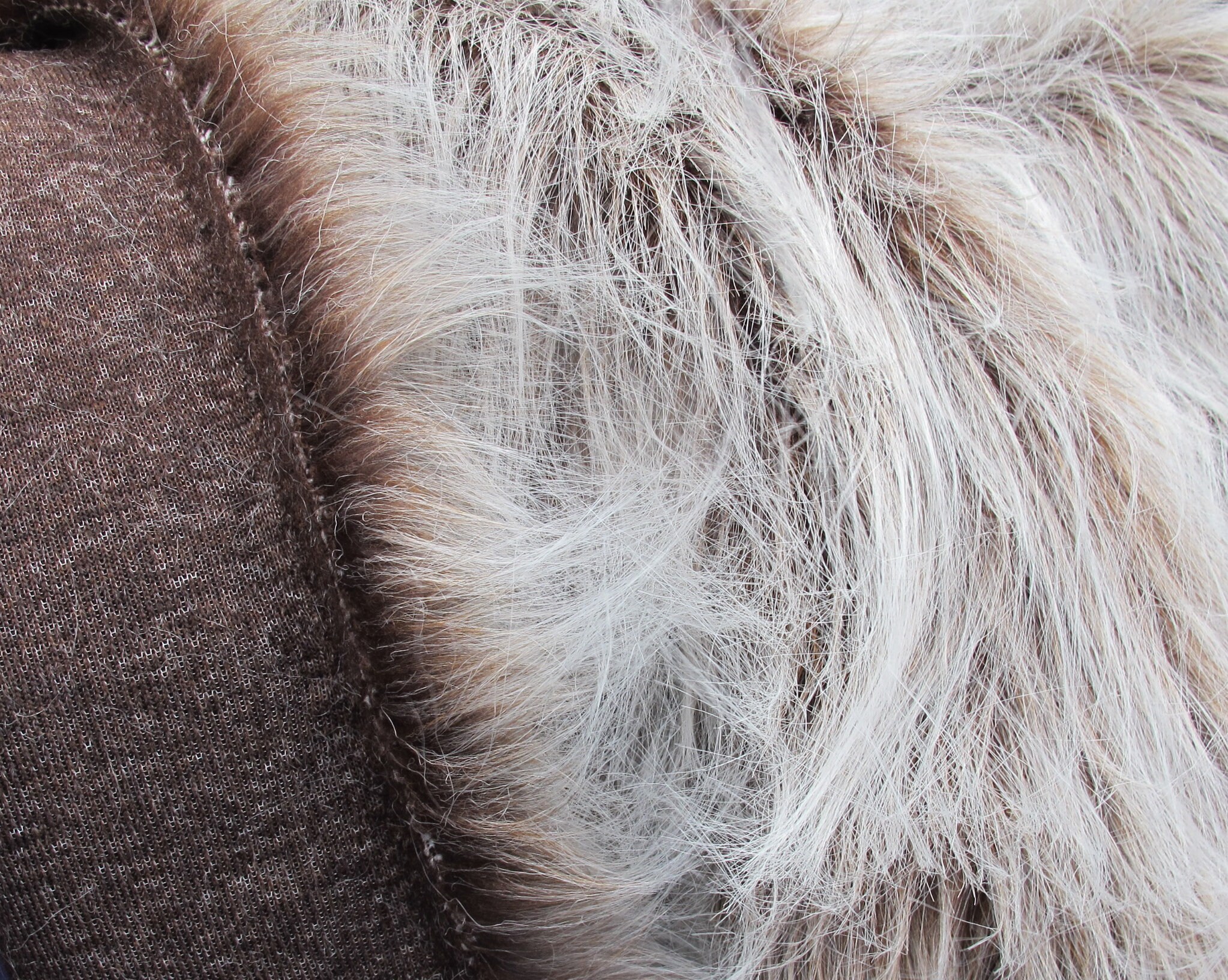Brown White Luxury Faux Fur 19.5 Long Pile Faux Fur | Etsy