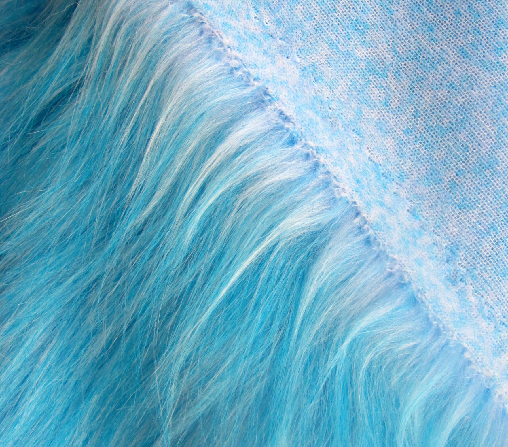 Blue Long Pile Faux Fur Fabric Luxury Faux Fur 19 Etsy Canada