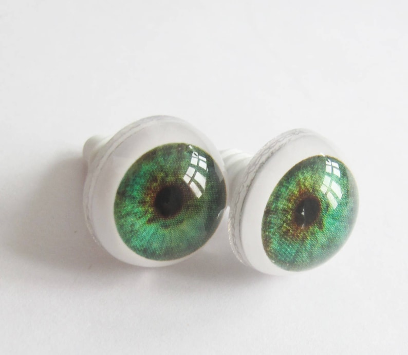Pair BlueGreyGreen Doll Eyes Realistic Toy Eyes 15 mm