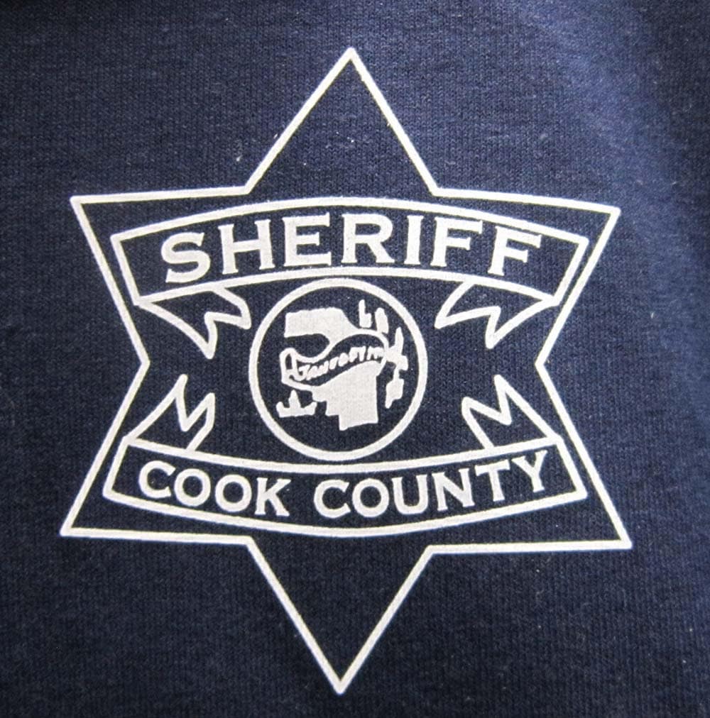 Tee Cook County Illinois Sheriff Star Left Chest Choose Navy Blue or