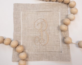 Serviettes de table à cocktail en lin Monogram - Serviettes de table à cocktail personnalisées - Serviettes de table à cocktail personnalisées #102
