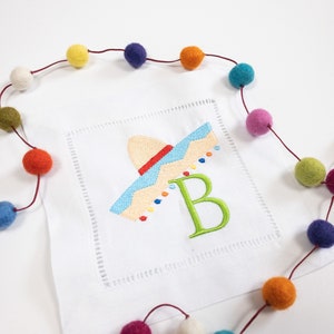 Monogrammed Cinco De Mayo Sombrero Hat Cocktail Napkin