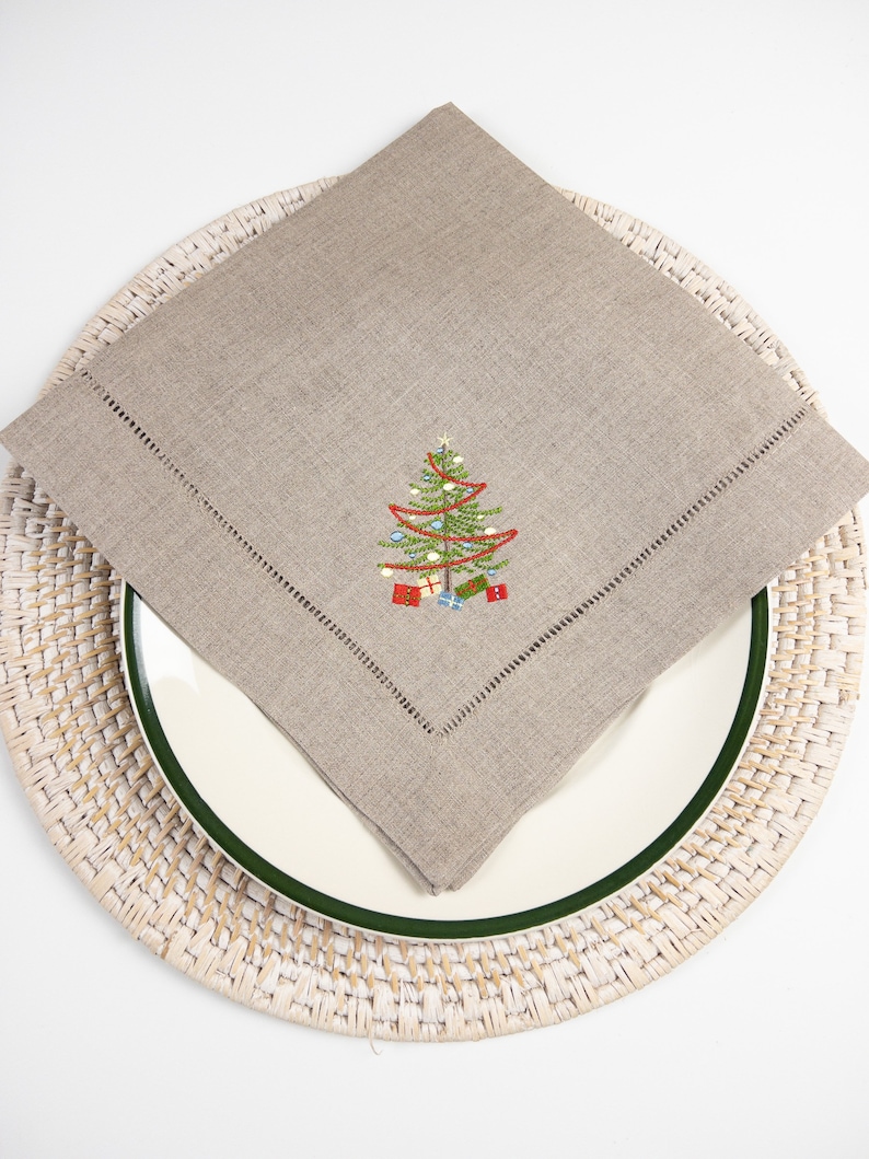 Christmas Tree Dinner Napkin Christmas Tree China Complement Etsy