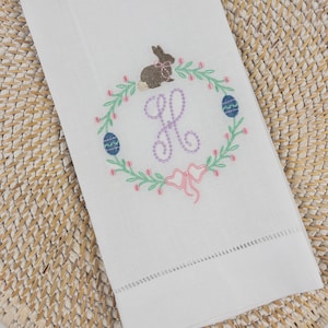 Ostern Geschirrtuch mit Monogramm, Ostern Geschirrtuch, Ostern Geschenk, Gästehandtuch mit Monogramm #106