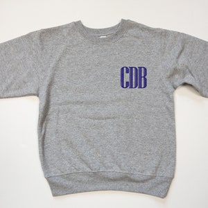 Monogrammed Toddler  Embroidered Sweatshirt, Toddler Embroidered sweatshirt, Kids Embroidered Sweatshirt, Monogrammed Child&#39;s Sweatshirt